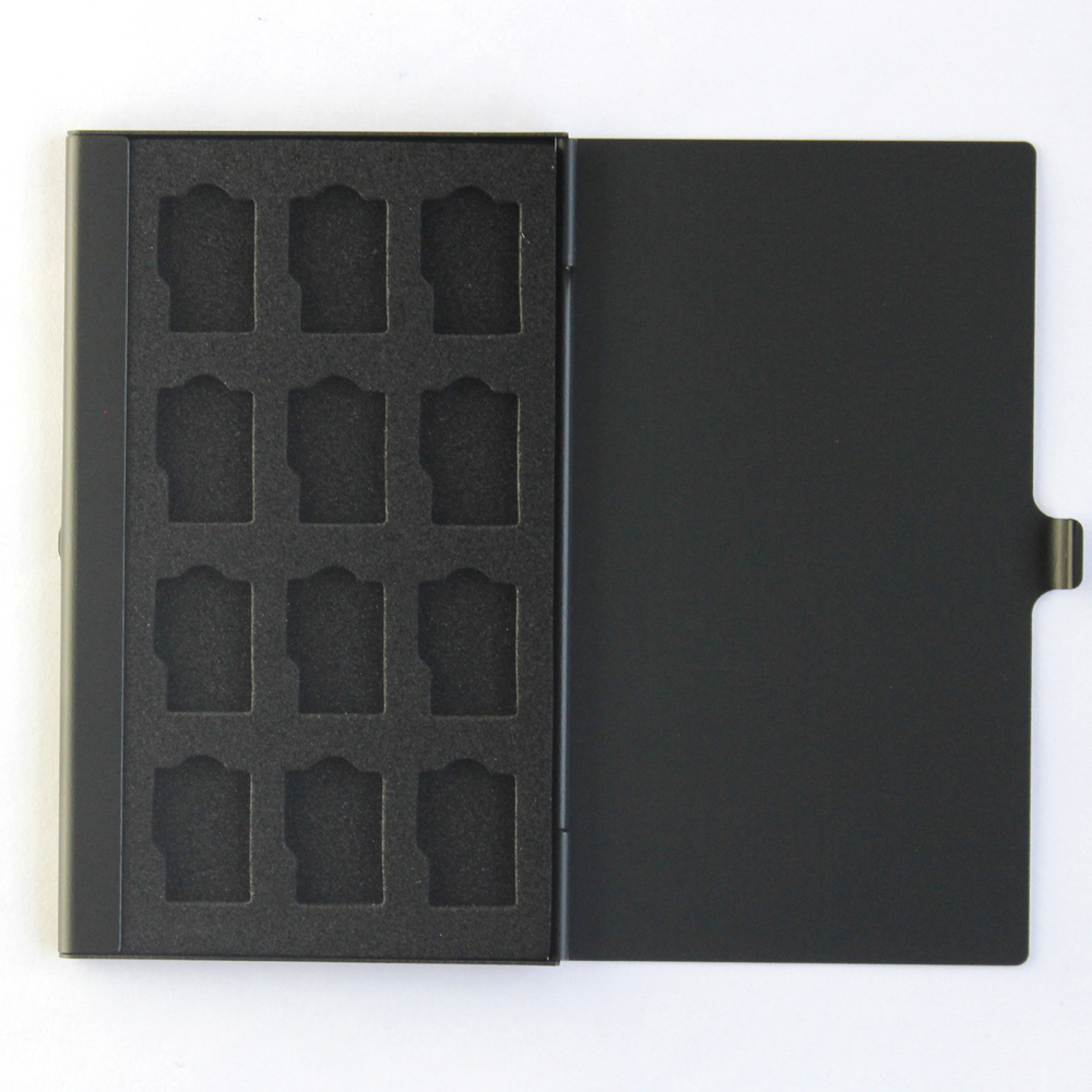 ˷̴ ޸ ī    12  TF / ũ SD ī/Black Aluminum memory card case Can Storage 12x TF/MicroSD card